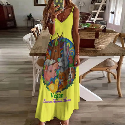 New Vegan because Animals Matter Sleeveless Dress prom dresses 2023 women's summer dresses 2023 Women dresses summer