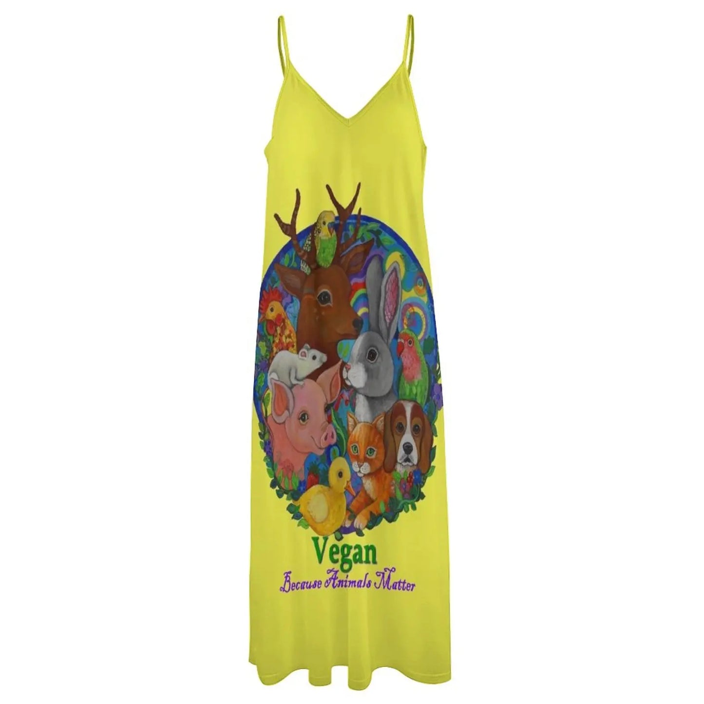 New Vegan because Animals Matter Sleeveless Dress prom dresses 2023 women's summer dresses 2023 Women dresses summer